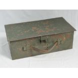 A WWI British Lewis machine gun spare magazine chest with clap fronted lid.