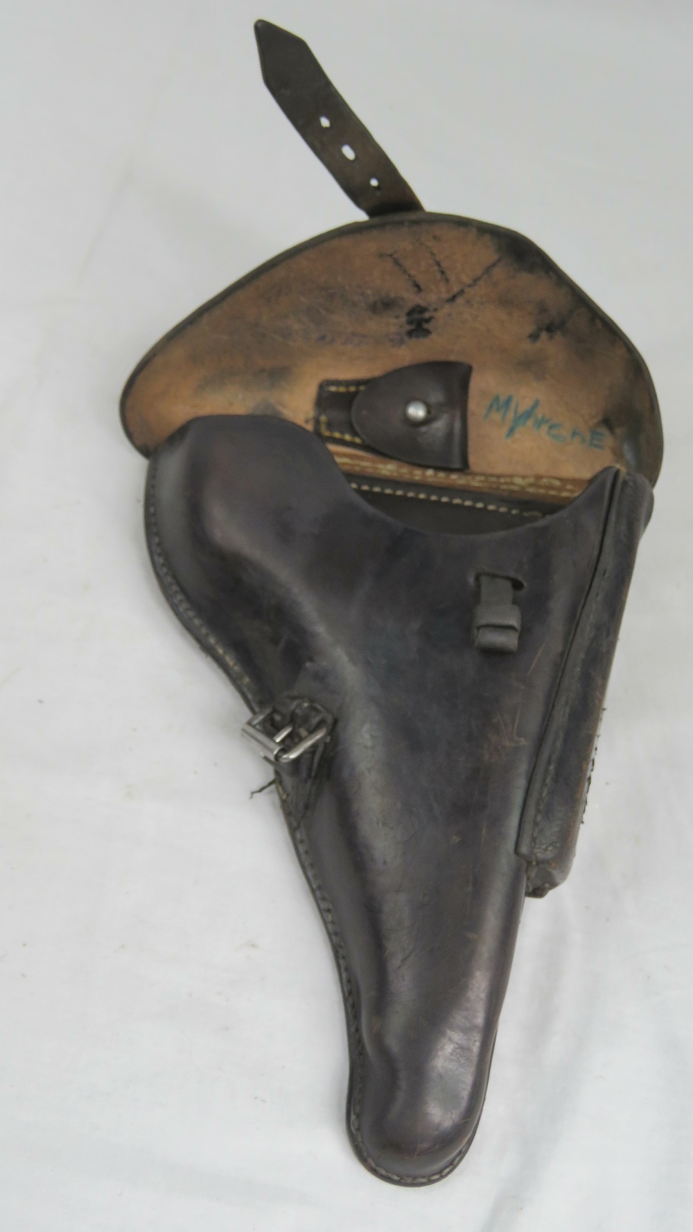 A WWII German Military Officers black leather holster for the Luger P08 pistol, - Image 4 of 4