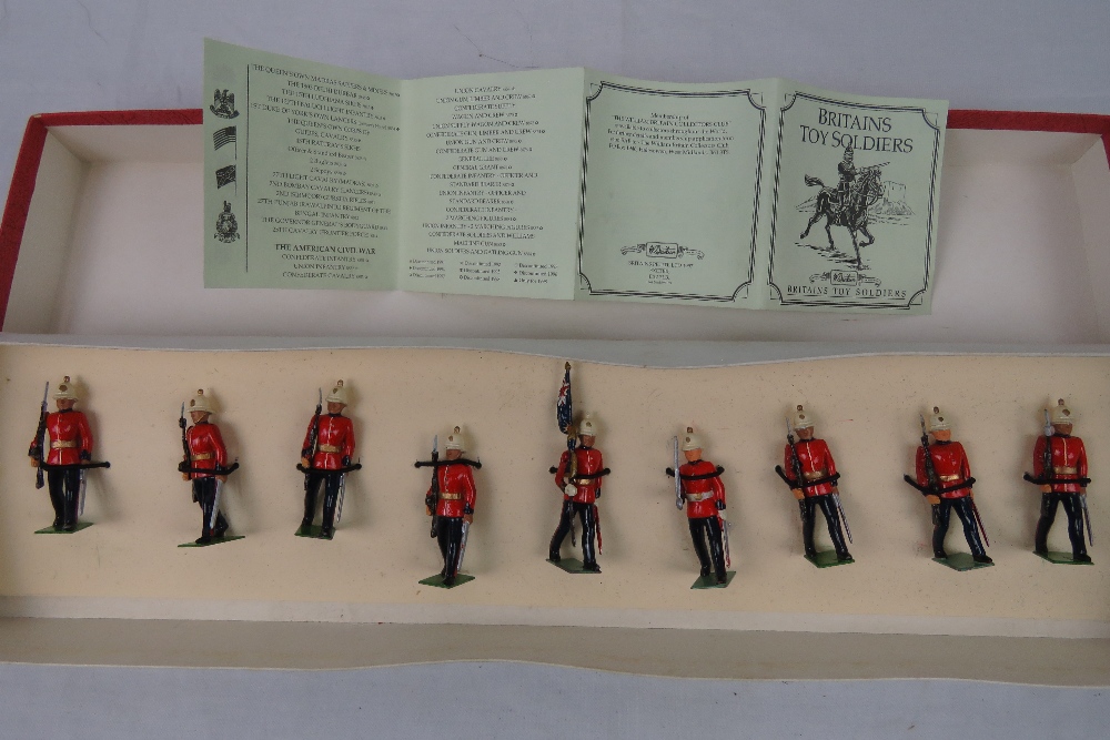 A boxed set of Britains hand painted lead toy soldiers Royal Marines Light Infantry figures,