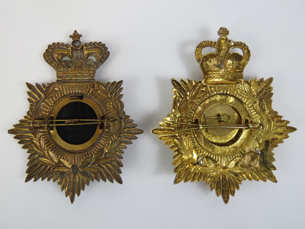 Two embossed regimental shako helmet plates each with crown over and being for Gloucestershire - Image 2 of 2