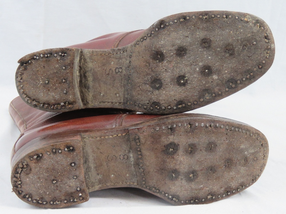 A rare pair of WWII British Military Paratroopers brown leather boots, - Image 2 of 3