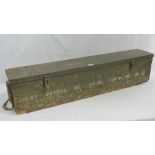 A British Military issue Lewis and Vickers machine gun transit chest,