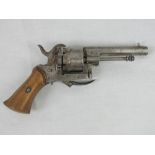 A miniature novelty Belgian pin fire pock revolver, numbered 3678,