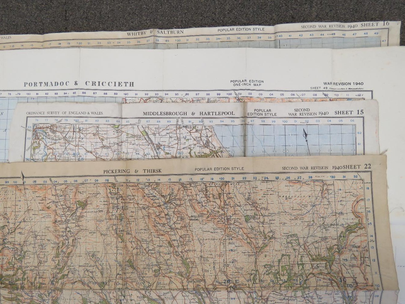 Four 1940 Revision War Office maps; Portmadoc & Criccieth sheet 49 published 1932, - Image 3 of 4