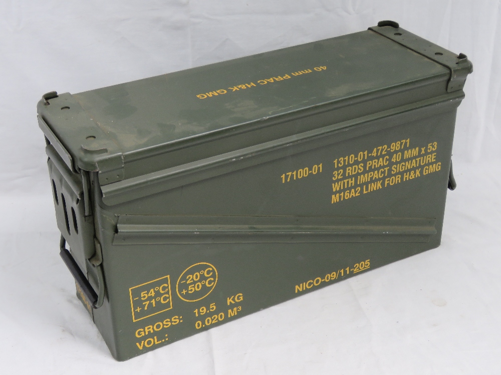 Two medium ammunition crates; a British