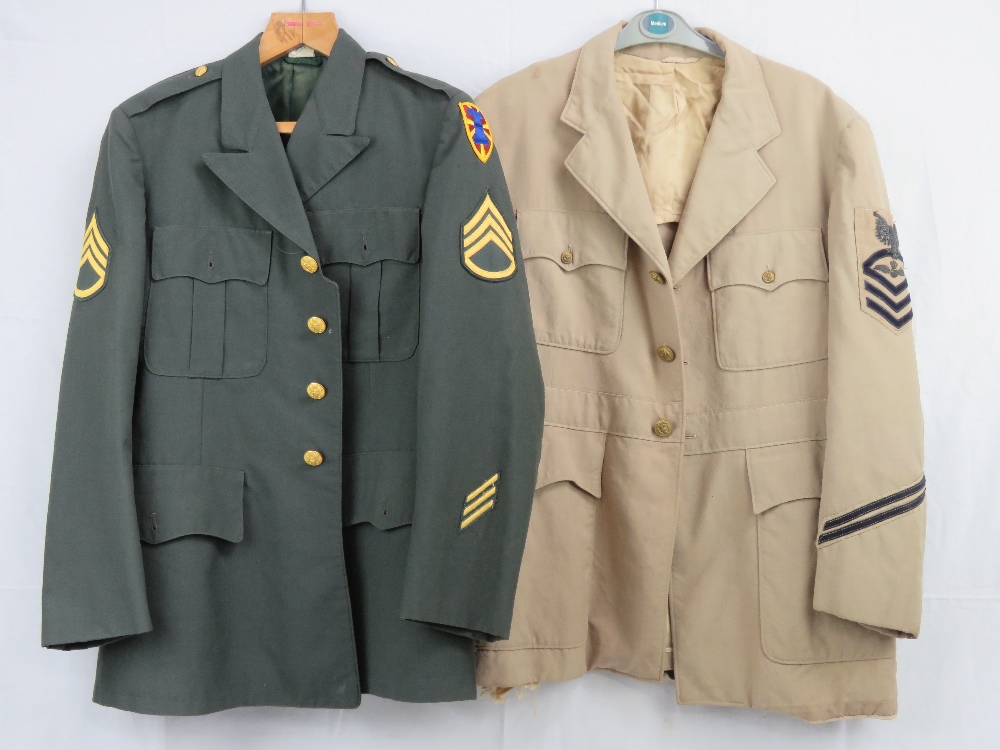 Two US Military Tunics; one green with p