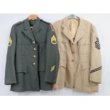 Two US Military Tunics; one green with p