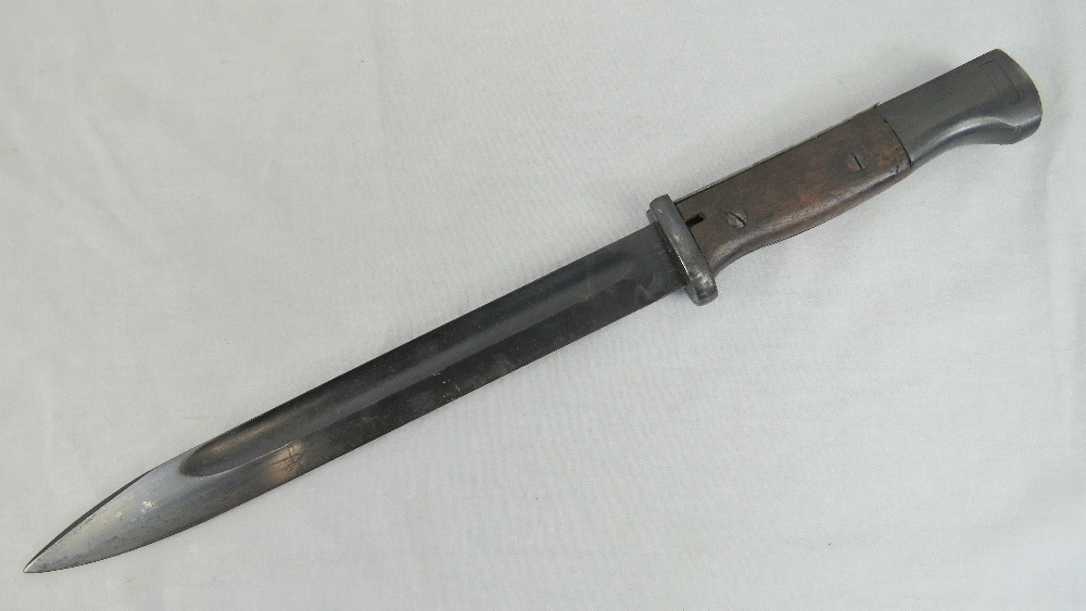 A WWII German Mauser K98 rifle bayonet,