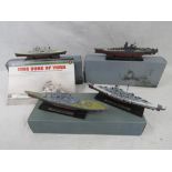 Four Editions Atlas scale model boats; I