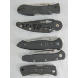 Five lock knives including; Gerber, CRKT