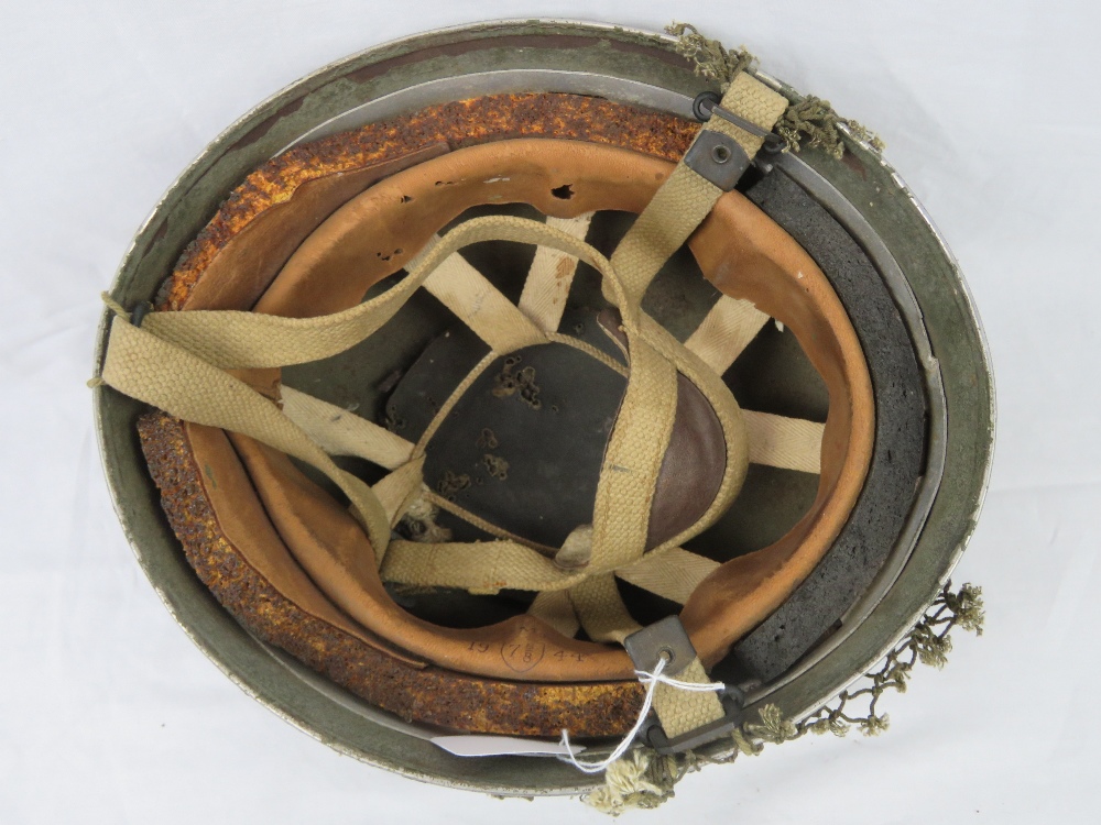 A WWII British Paratroopers helmet with - Image 2 of 3