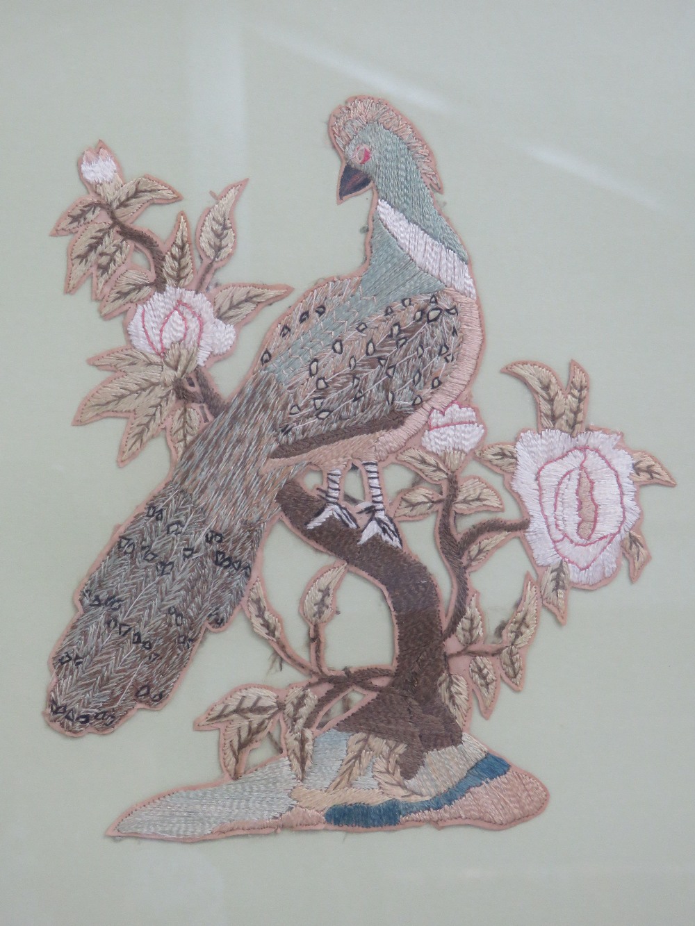 A pair of embroidered avian pictures, de - Image 3 of 3