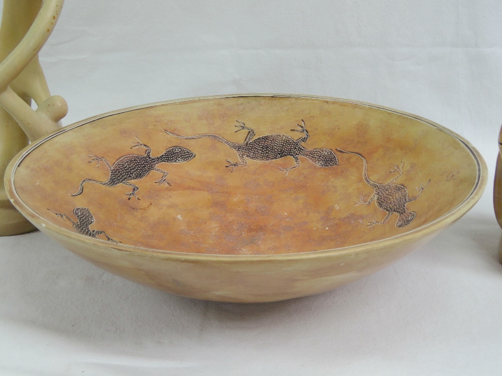 A North African soapstone bowl decorated - Image 2 of 2