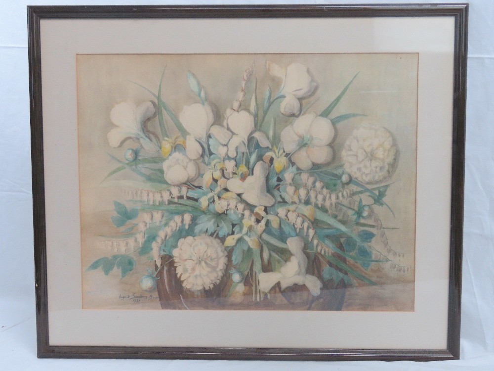 Watercolour; a large study of flowers, s