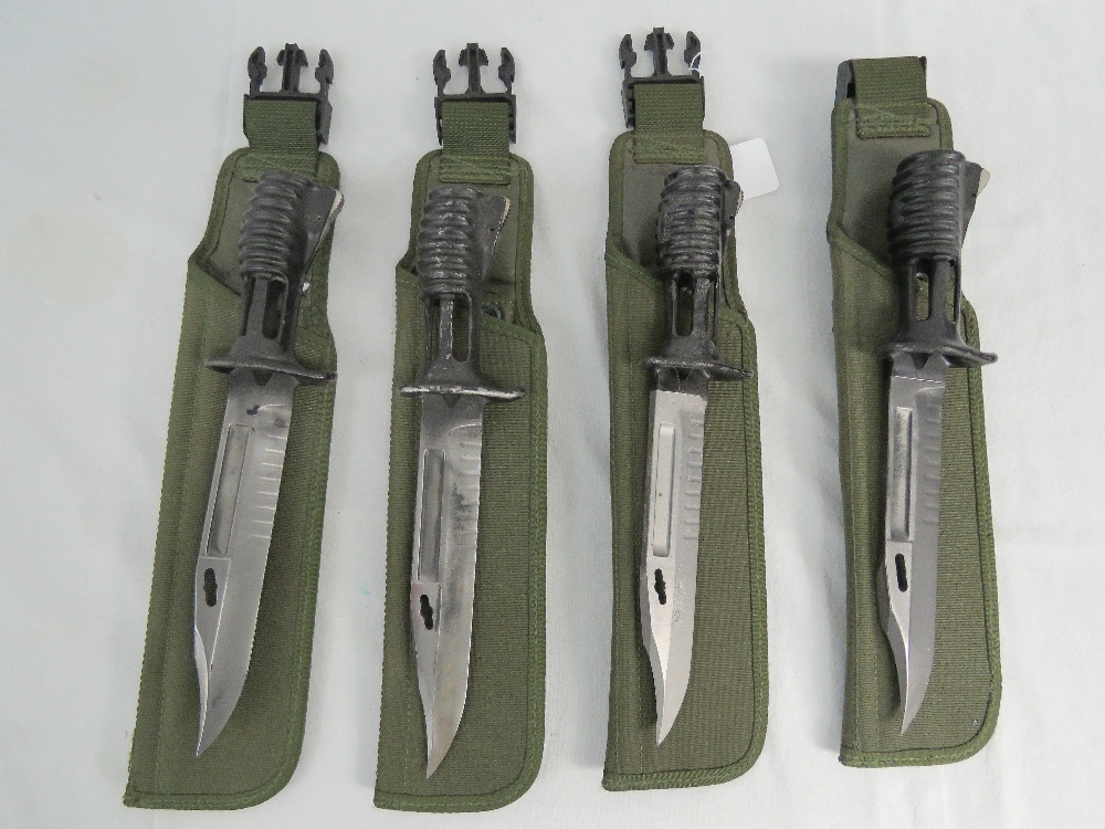 Four SA80 bayonets with canvas frogs. - Image 2 of 3