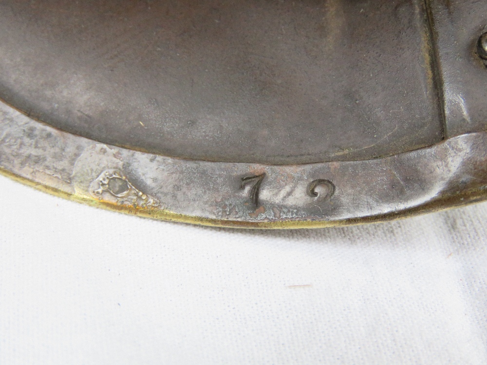 A Dragoon Guards 19th century brass helmet baring the number 1 to the shako plate, - Image 8 of 11