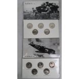 Two 1993 - 1995 Russian Soviet Union Rouble proof coin sets 'World War II',