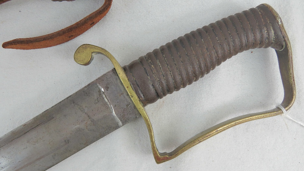 A 19th century British cutlass by Mole having curved fullered blade of 59cm (23") stamped O/A 70cm, - Image 6 of 6