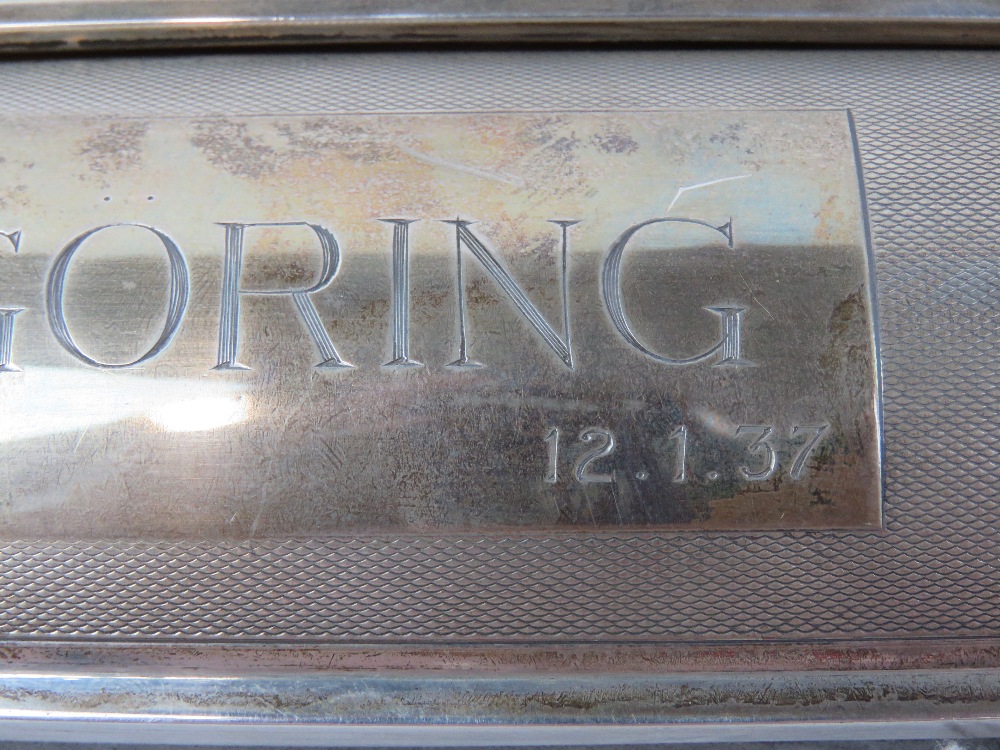 A large and impressive white metal cigar box marked to the front Hermann Goering and dated - Image 6 of 8