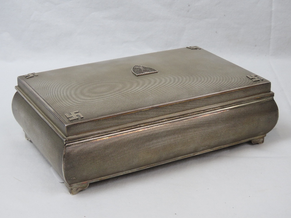 A large and impressive white metal cigar box marked to the front Hermann Goering and dated - Image 8 of 8