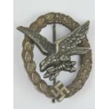 A Luftwaffe Radio Operators and Air Gunners badge, a good early quality example by Deumer,