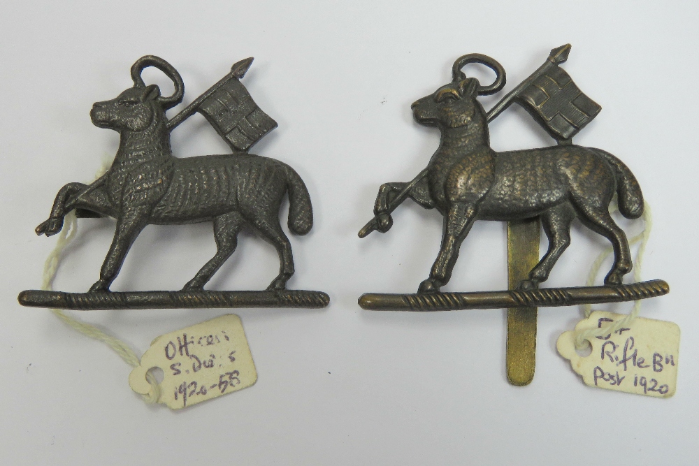 Two bronze Lamb and Flag Officers badges
