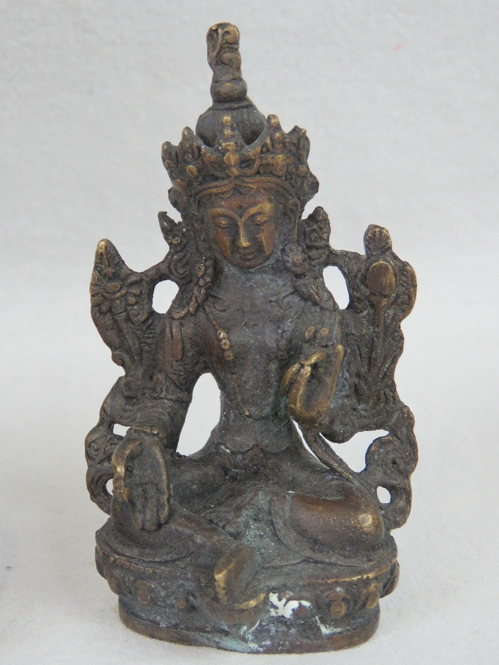 Two small bronzed brass Indian deity fig - Image 10 of 13