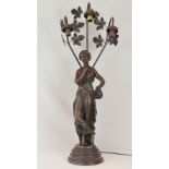 A bronze patinated cast figural table la