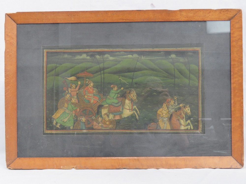 A Mughal study of a hunting party, weapo