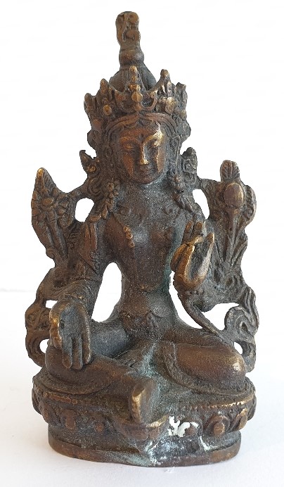 Two small bronzed brass Indian deity fig - Image 2 of 13