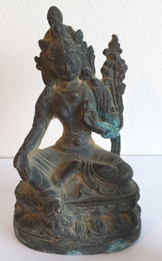 Two small bronzed brass Indian deity fig - Image 3 of 13