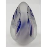 A Svaja frosted Art Glass paperweight of