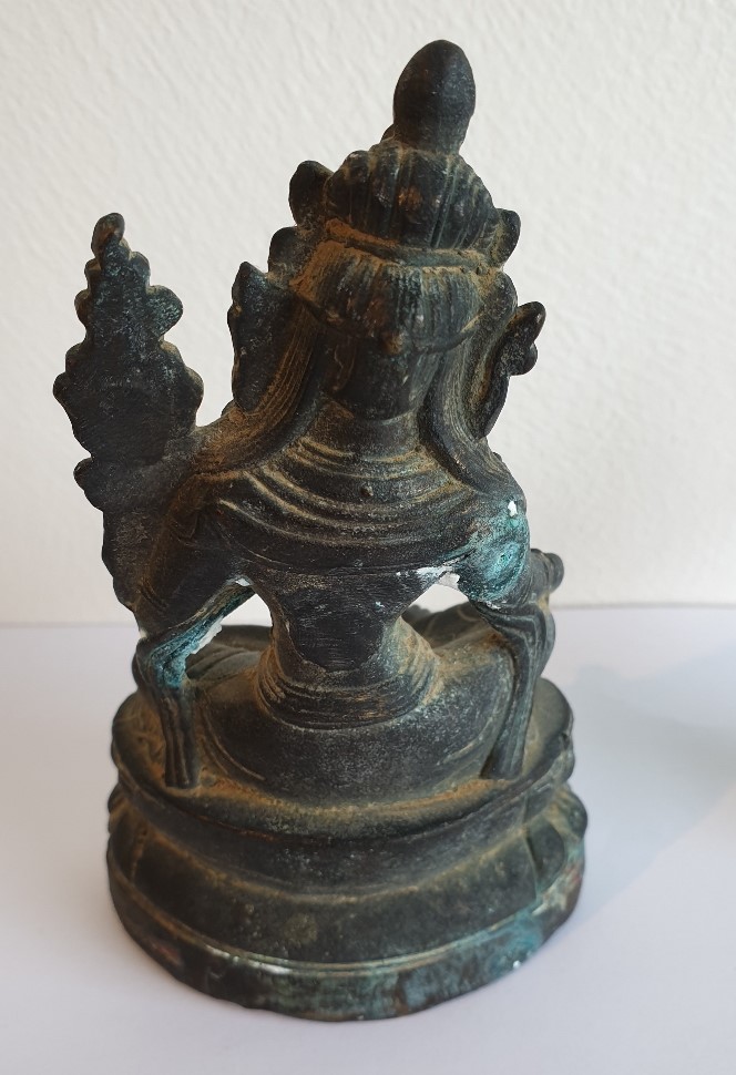 Two small bronzed brass Indian deity fig - Image 4 of 13