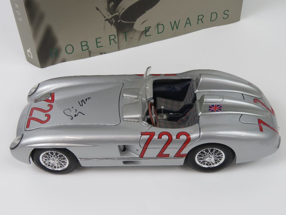 A 1:18 scale Stirling Moss Mercedes 300SL R722 by Maisto, signed to the bonnet by Sir Stirling Moss, - Image 2 of 5