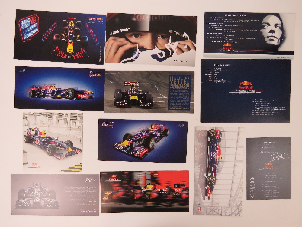 An unrepeatable collection of twelve signed Red Bull racing autograph cards including; - Image 2 of 2