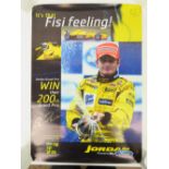 A signed Jordan Giancarlo Fisichella poster, 60 x 42cm.