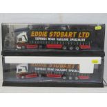 Two Corgi 'Modern Trucks' boxed Eddie Stobart articulated lorry and trailers, in original packaging.