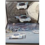 A set of four Sauber Mercedes Le Mans colour prints, each framed and glazed, 59 x 84cm.