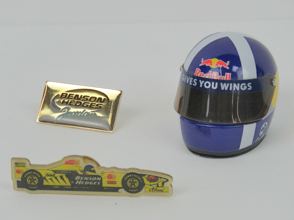 A David Coulthard mini helmet unboxed, together with some Red Bull Racing ear plugs, - Image 2 of 2