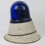 A vintage c1960s emergency vehicle blue flashing beacon standing 30cm high.