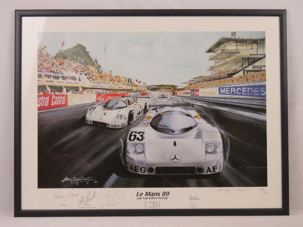 A limited edition print Le Mans 1989 'Last Lap Before Victory', 140 of 500,