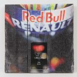 A painted wooden Red Bull plaque,
