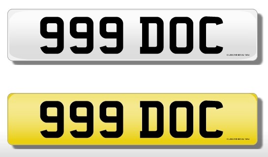 Registration Plate 999 Doc (Doctor) on retention. Reduced buyers premium 15.5% + VAT. SIA.