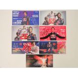 Seven Toro Rosso signed photocards; Max Verstappen, Carlos Sainz (x3), Jane-eric Vergne,