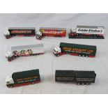 Seven unboxed Eddie Stobart lorries, some with advertising trailers, five articulated lorries,