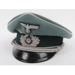 A German WWII Army Infantry Officers peaked cap,