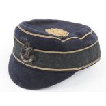 An Oxford Rifle Brigade Mess hat in cloth bearing 'horn' badge to the front.