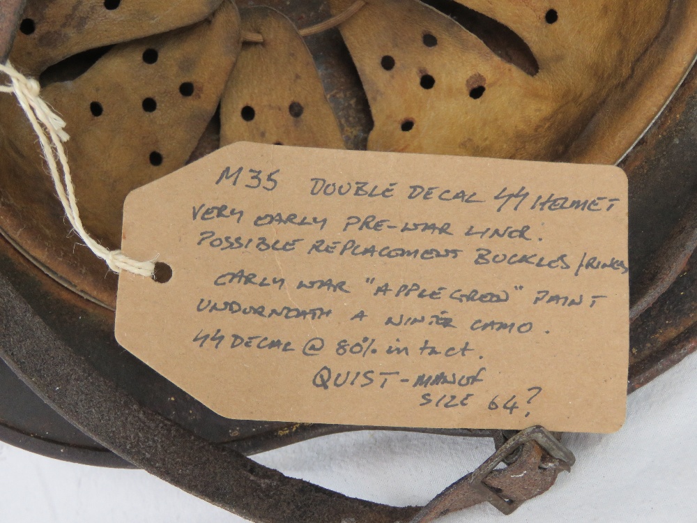 A German M35 SS helmet having two decals upon, in worn condition, - Image 4 of 4