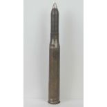 An inert WWII German 5cm Pak Cannon round having unfired projectile dated 1943,