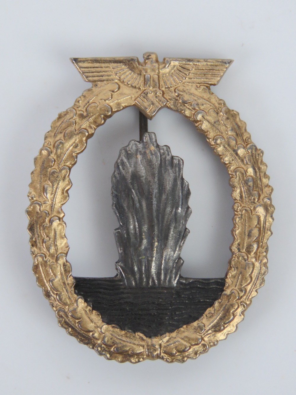 A WWII German Mine Sweeper badge having makers mark upon. Together with a pennant flag. - Image 2 of 4